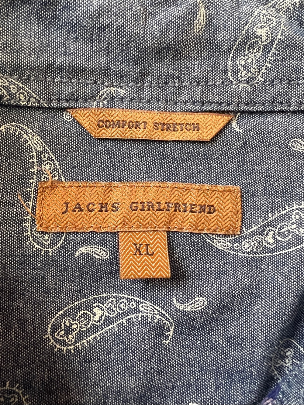Jachs Girlfriend XL Blue Pink Plaid Western Snap Shirt Cotton Stretch Flannel - Picture 4 of 15